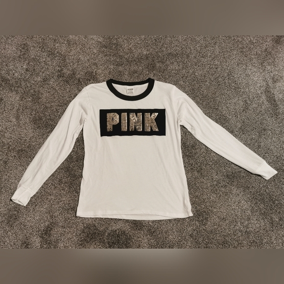 Embellished sequined VS PINK long sleeve shirt size small - Picture 4 of 4